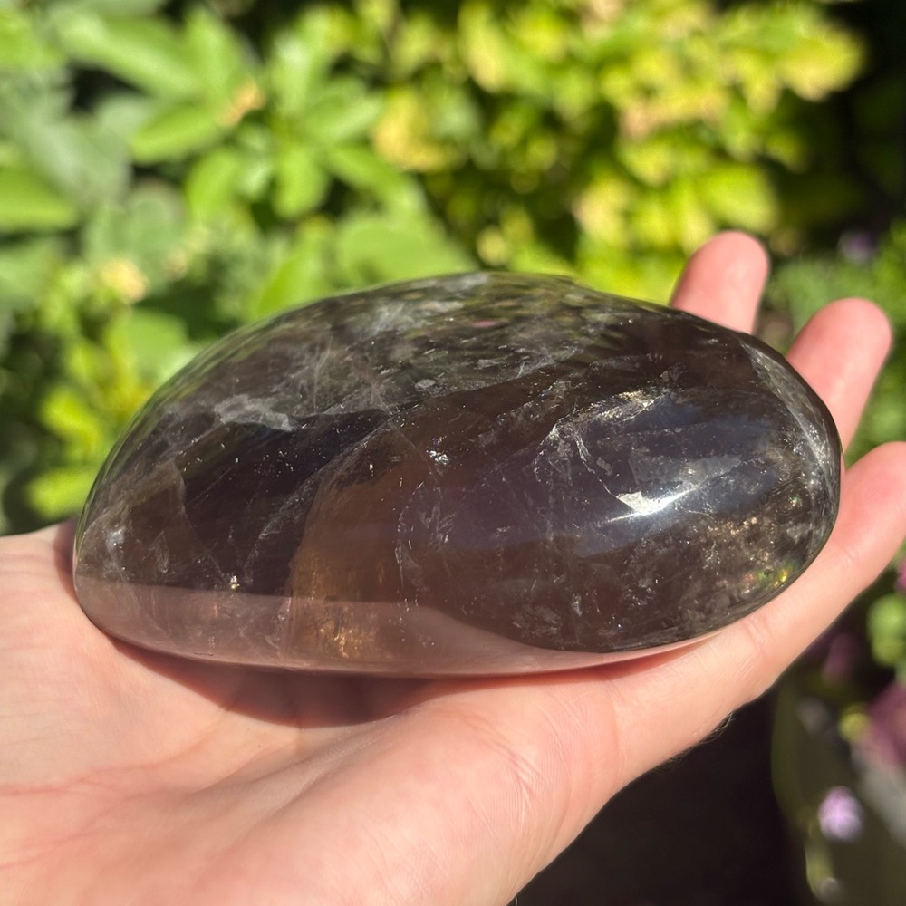 1.23 Pounds - Large Smoky Quartz Crystal Heart with Rainbow - Picture 7 of 12